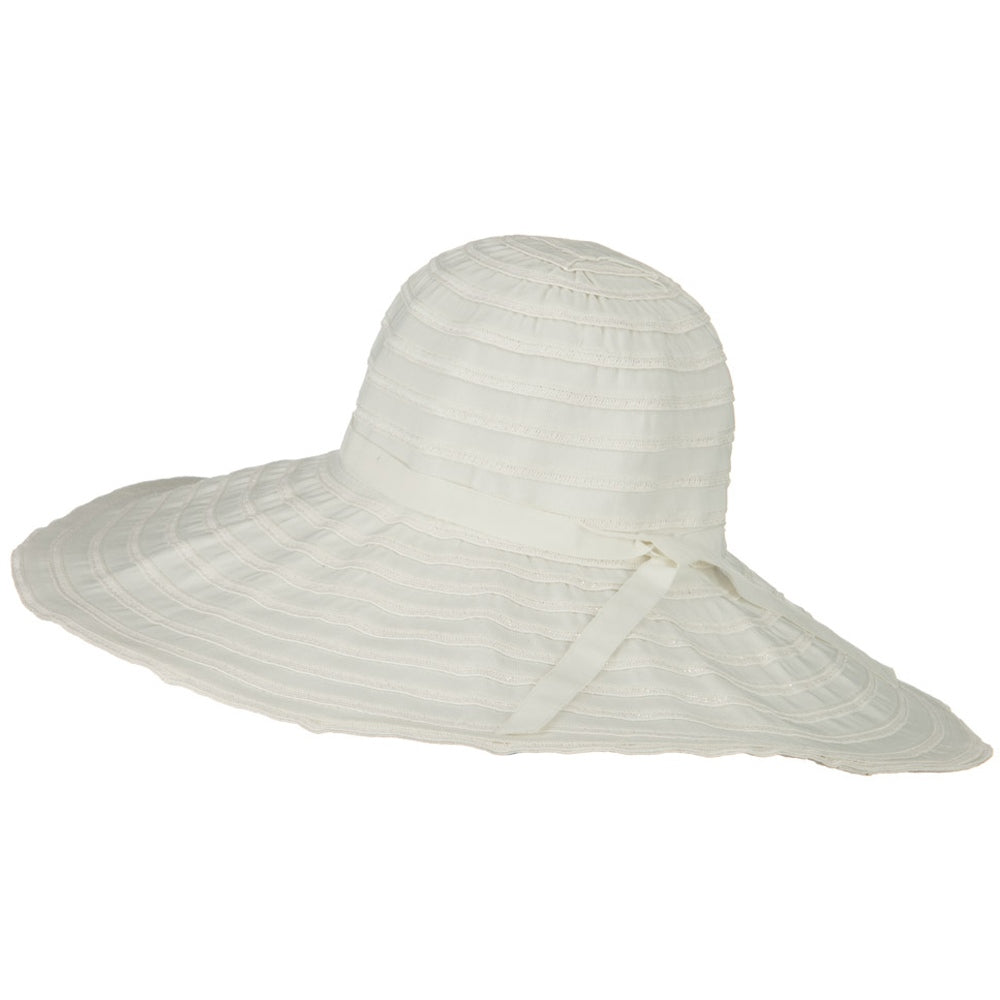 Ribbon Wide Brim Braid Self Tie Hat
