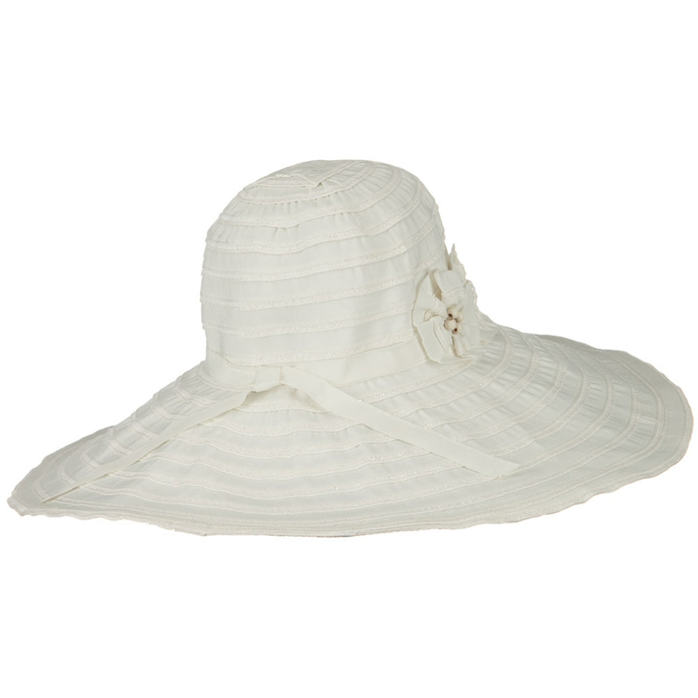 Ribbon Wide Brim Braid Self Tie Hat