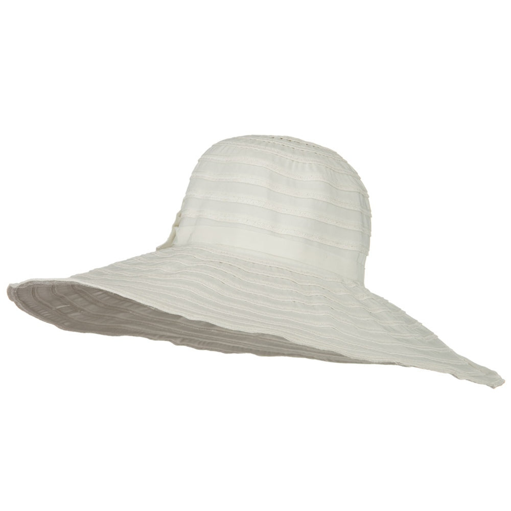 Ribbon Wide Brim Braid Self Tie Hat