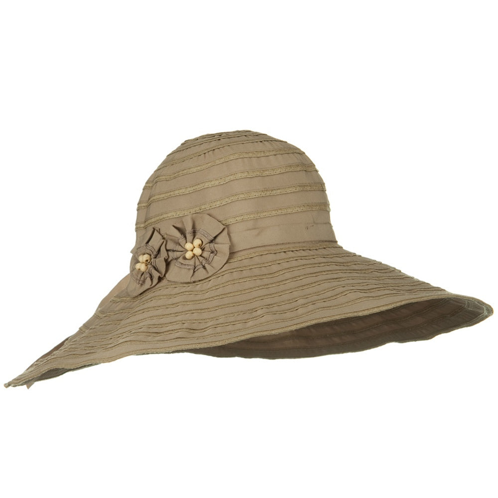 Ribbon Wide Brim Braid Self Tie Hat