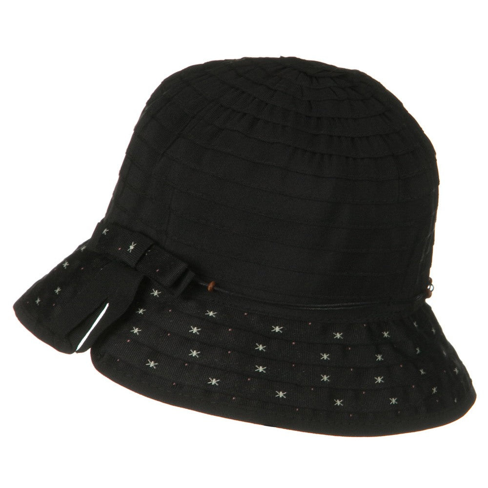 Sewn Ribbon Star Brim Bucket Hat