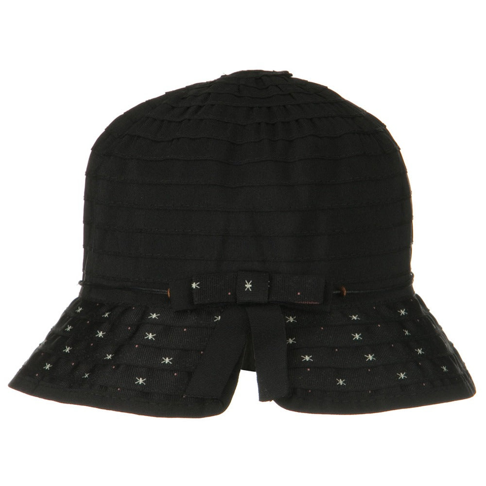 Sewn Ribbon Star Brim Bucket Hat