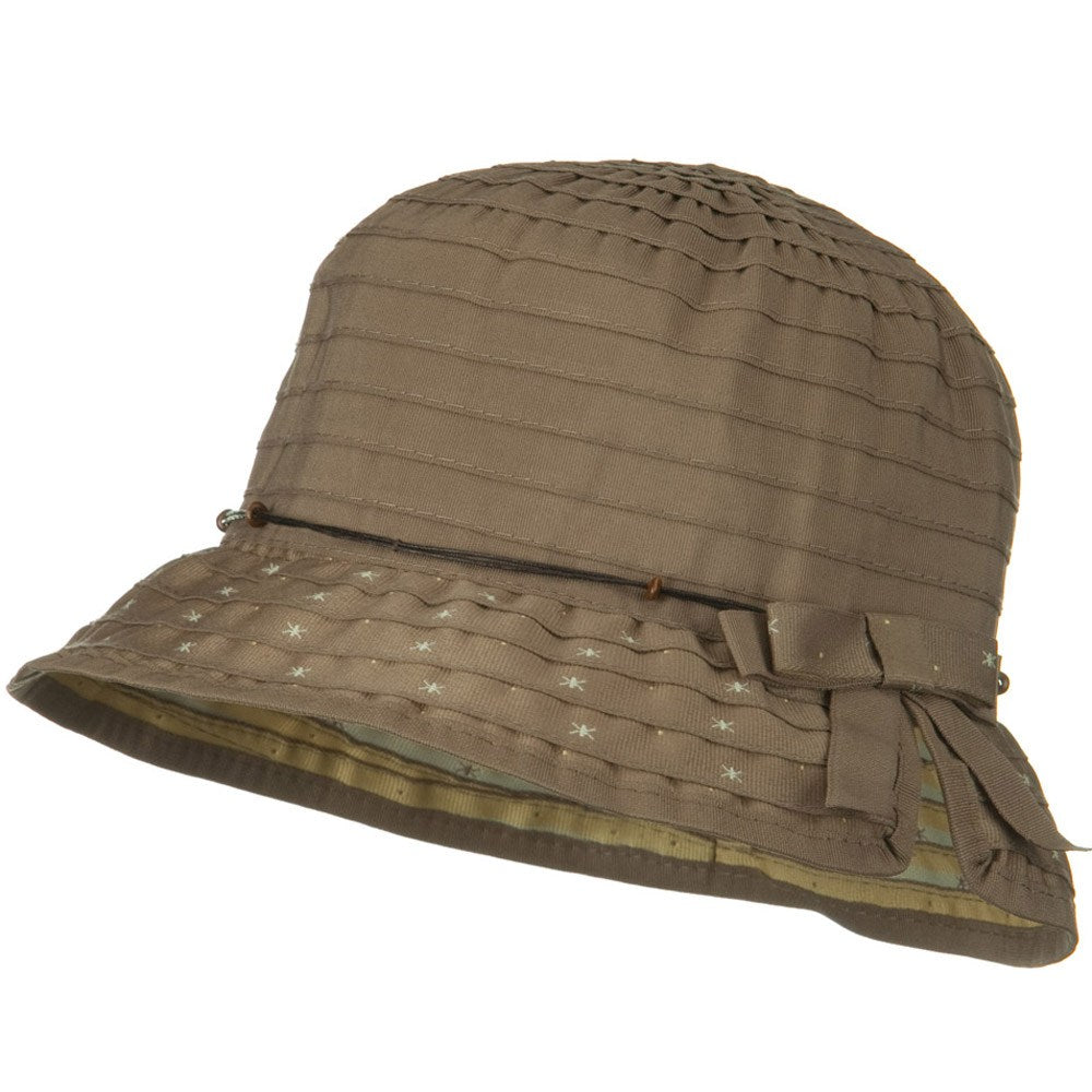 Sewn Ribbon Star Brim Bucket Hat