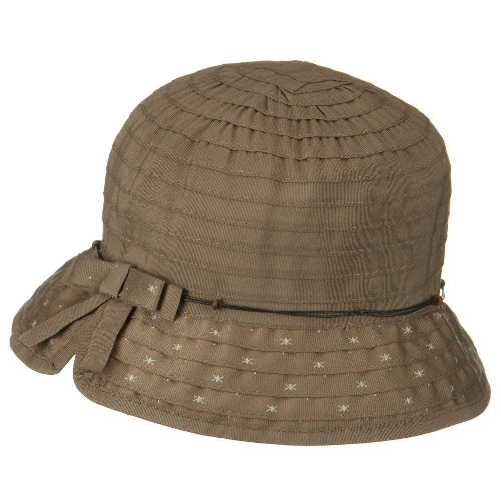 Sewn Ribbon Star Brim Bucket Hat