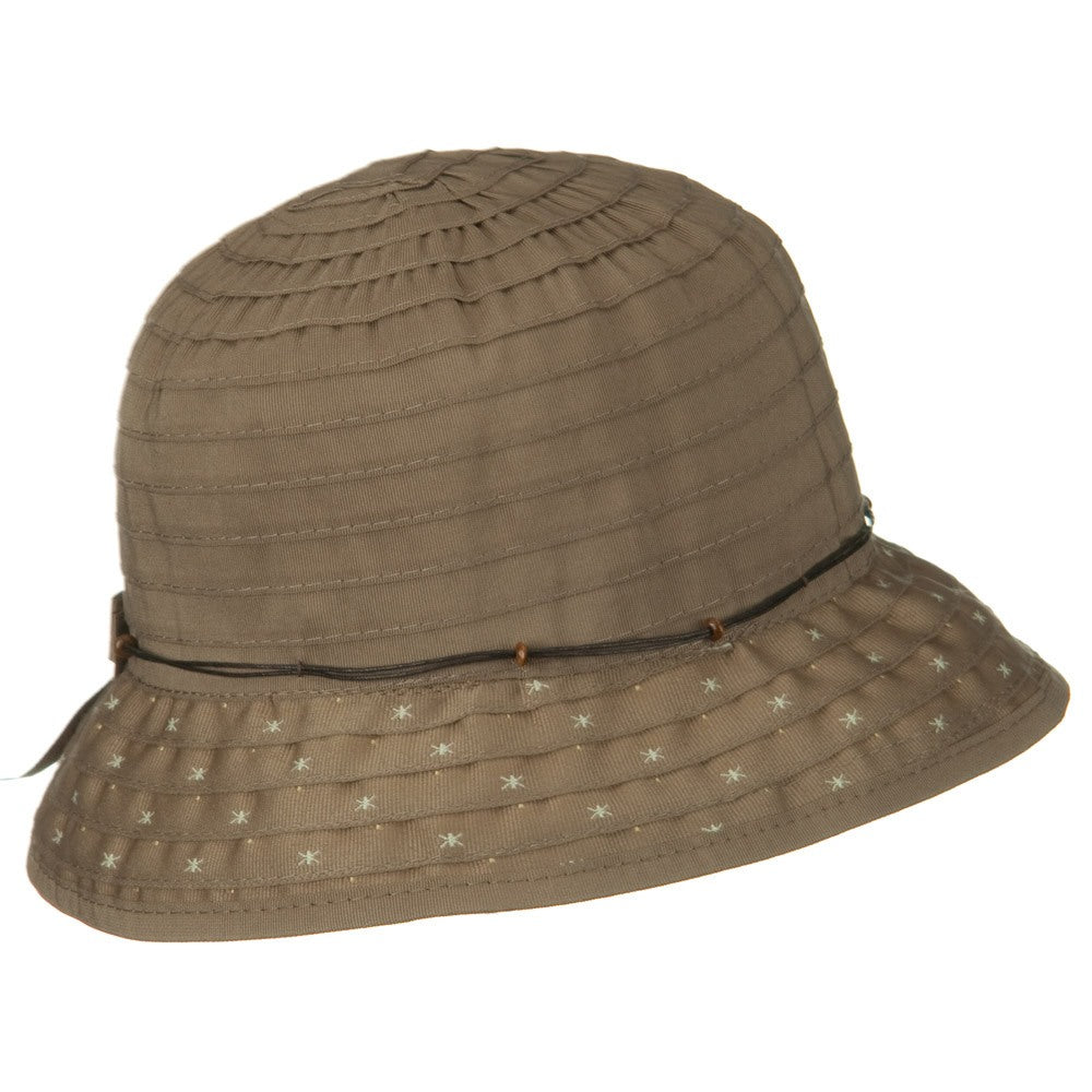 Sewn Ribbon Star Brim Bucket Hat