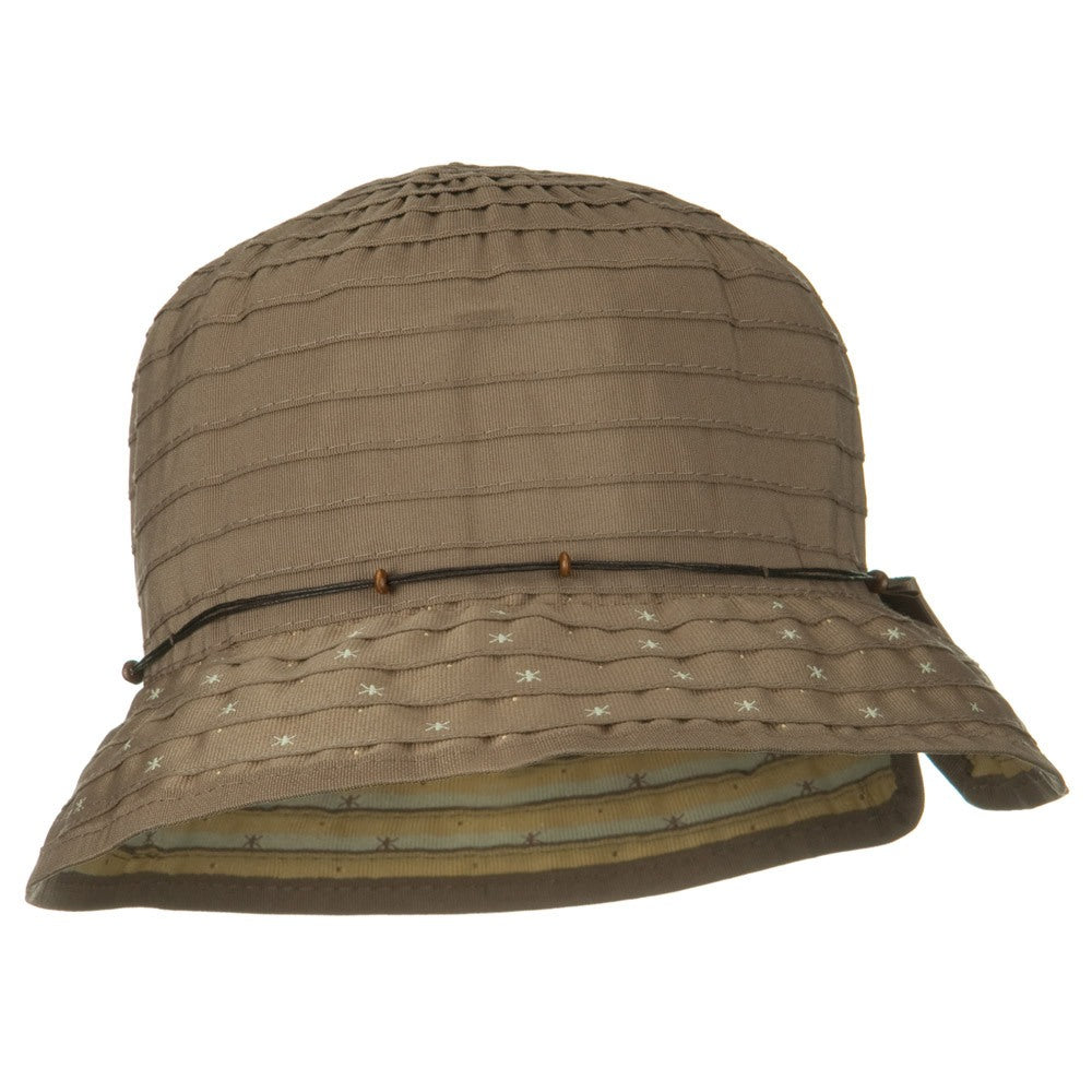 Sewn Ribbon Star Brim Bucket Hat