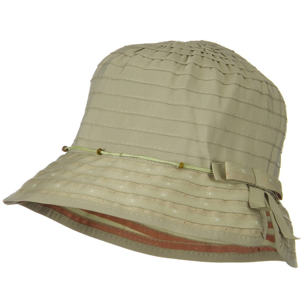 Sewn Ribbon Star Brim Bucket Hat