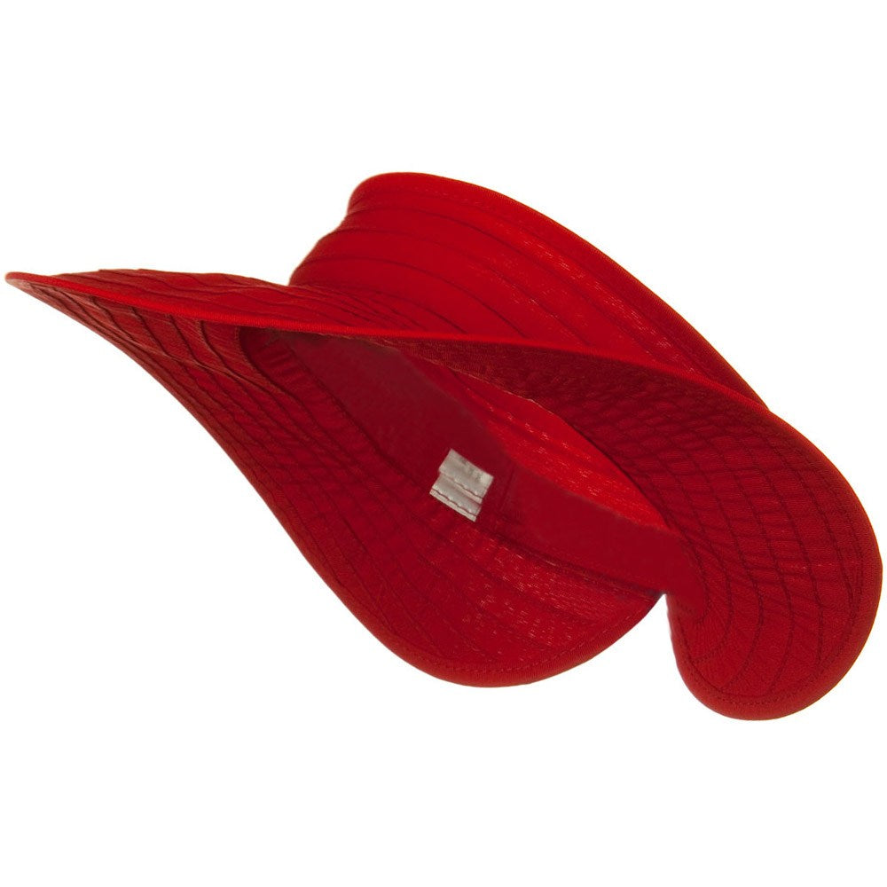 UPF 40+ Ribbon Flower Sewn Braid Roll Up Visor