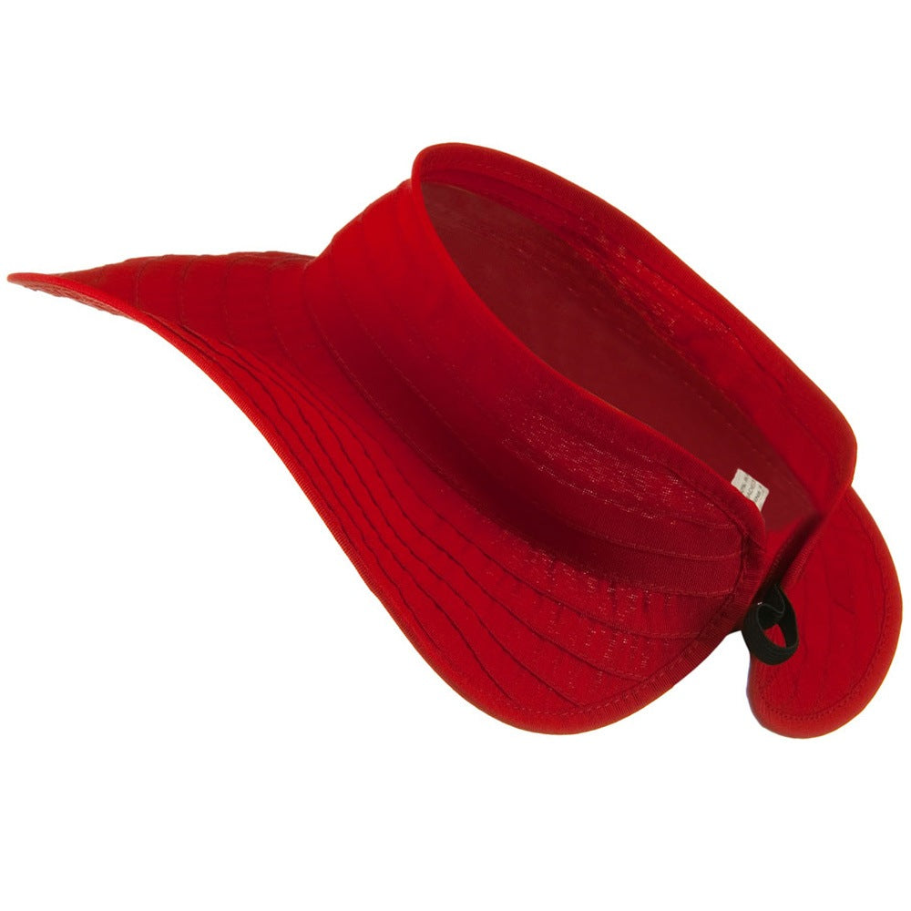 UPF 40+ Ribbon Flower Sewn Braid Roll Up Visor