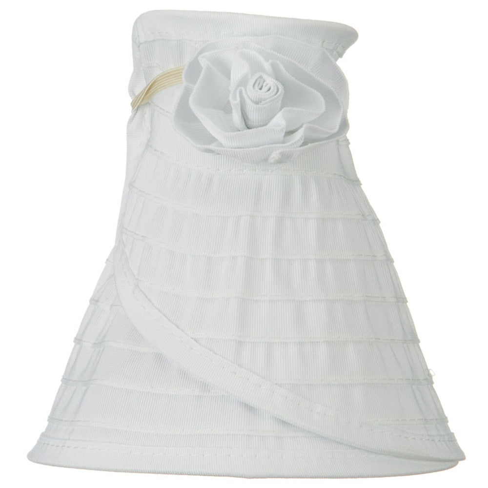 UPF 40+ Ribbon Flower Sewn Braid Roll Up Visor