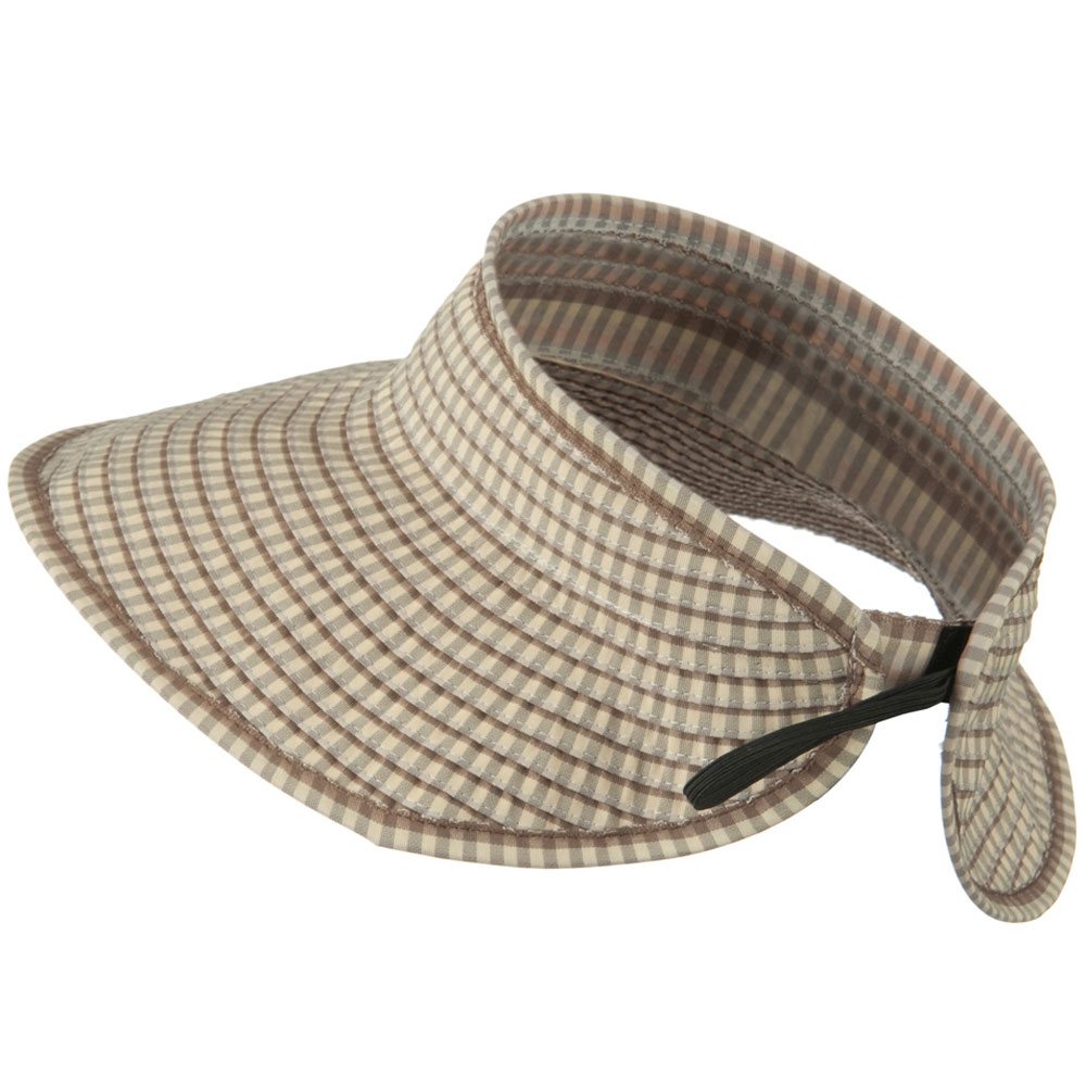 UPF 50+ Woman's Rolled Checkered Wide Brim Visor