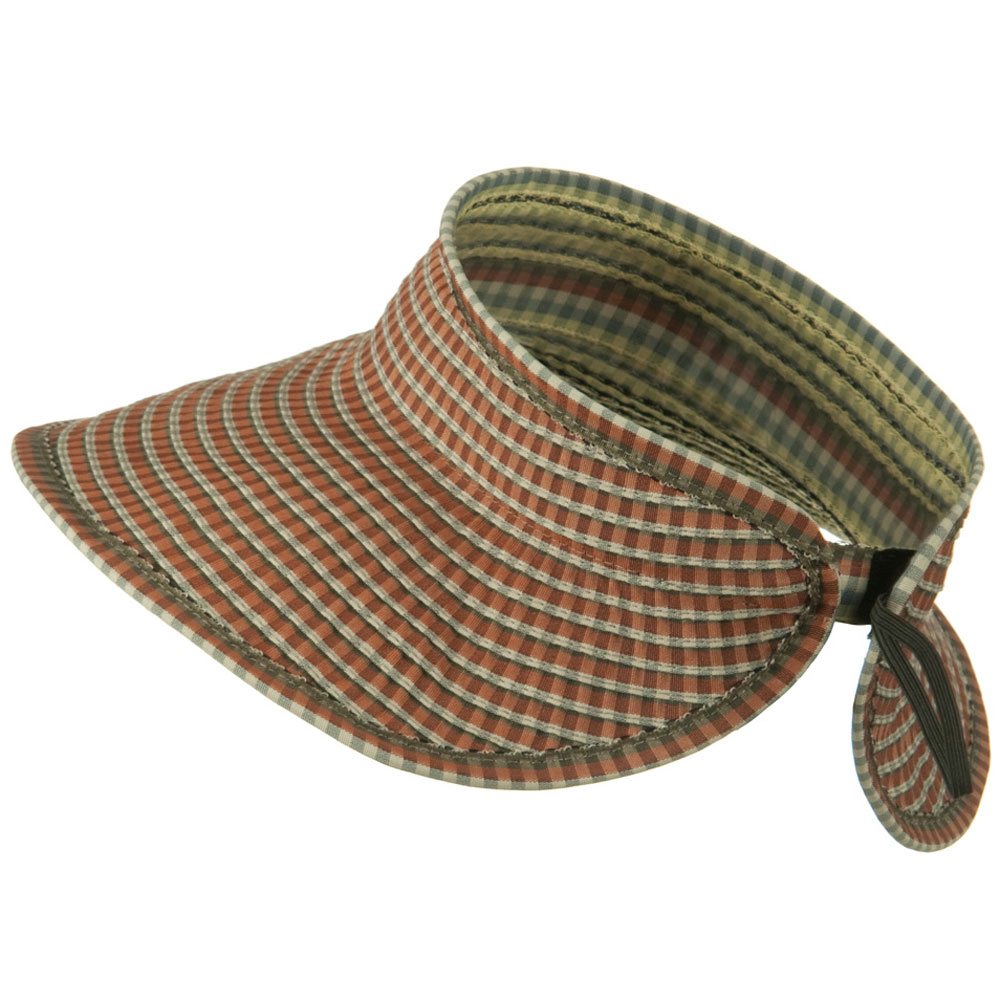 UPF 50+ Woman's Rolled Checkered Wide Brim Visor