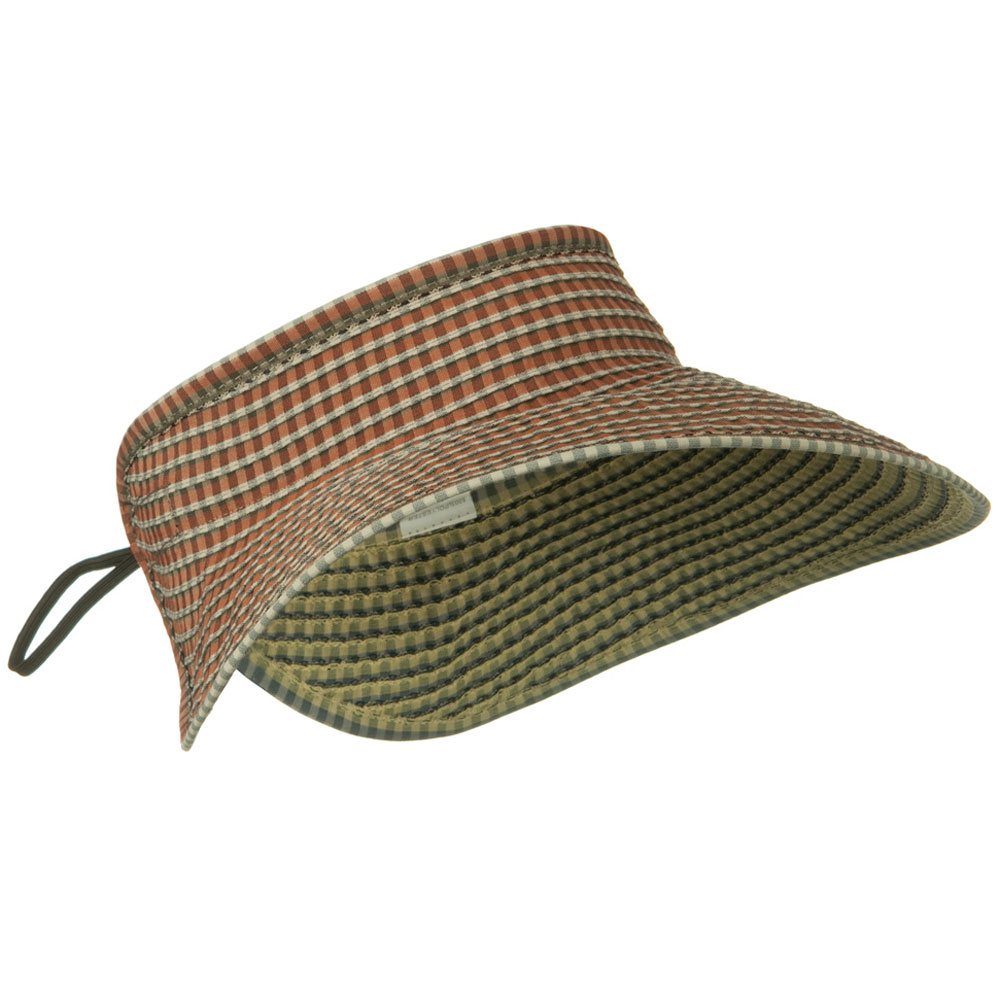 UPF 50+ Woman's Rolled Checkered Wide Brim Visor