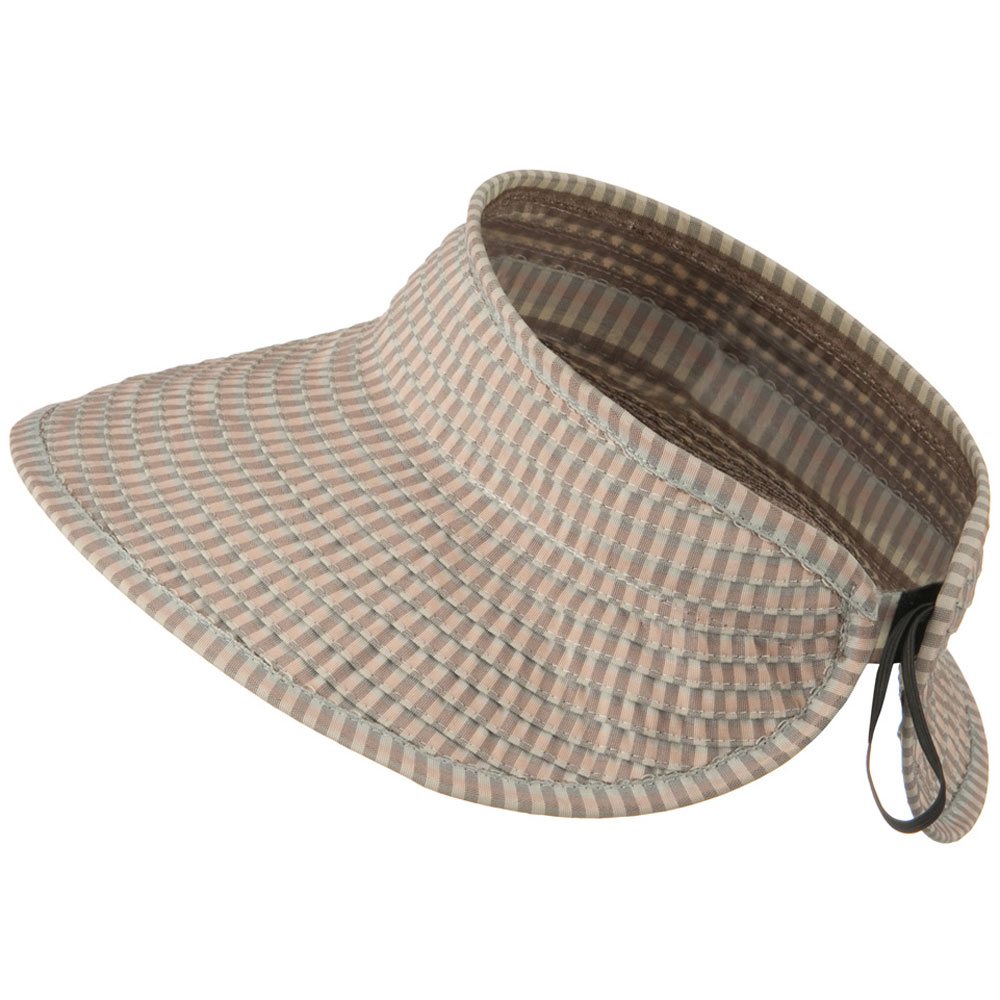 UPF 50+ Woman's Rolled Checkered Wide Brim Visor