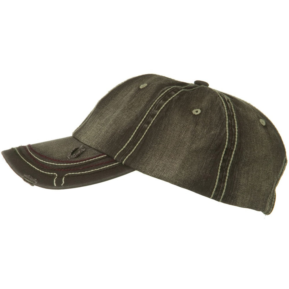Low Profile Heavy Wash New Herringbone Distressed Cap