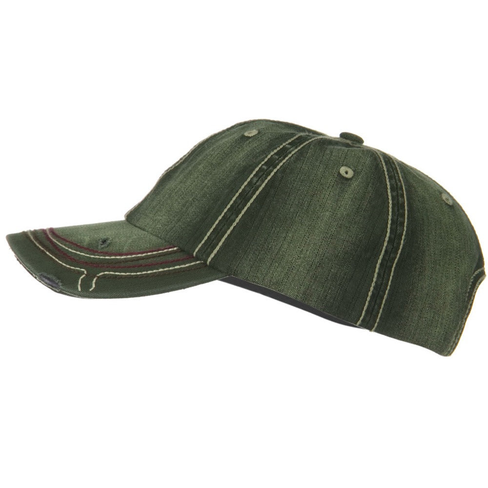 Low Profile Heavy Wash New Herringbone Distressed Cap