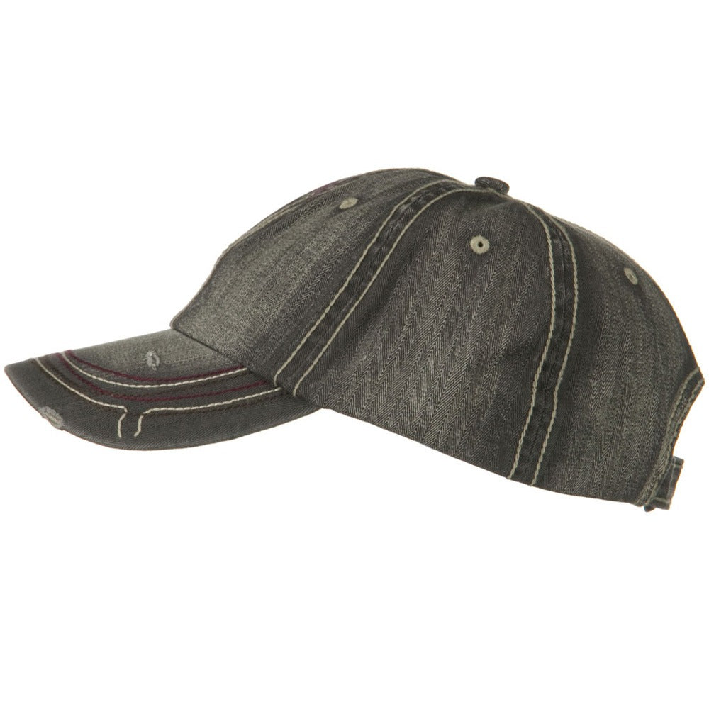 Low Profile Heavy Wash New Herringbone Distressed Cap