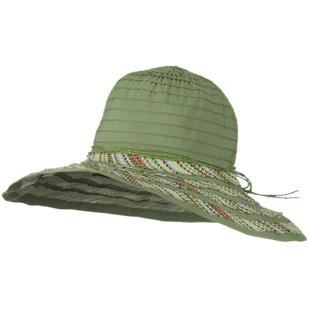 String Ribbon Braid 4 Inch Brim Hat