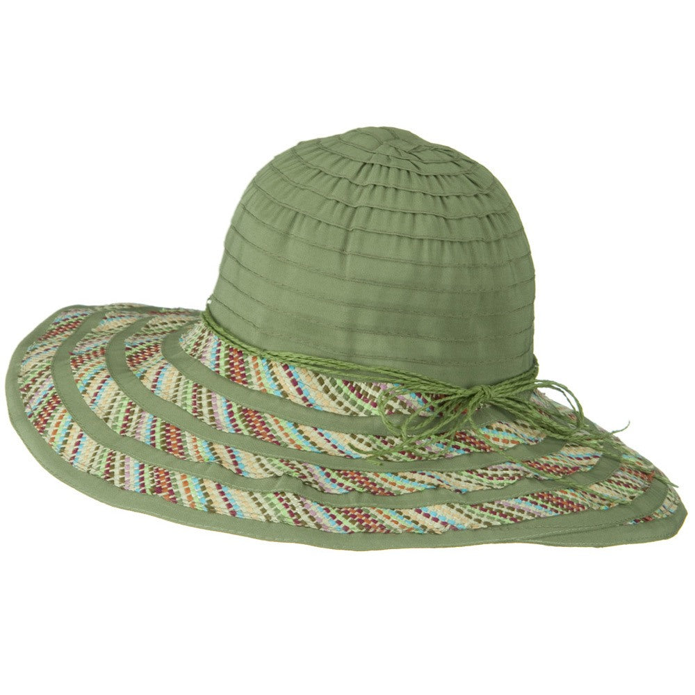 String Ribbon Braid 4 Inch Brim Hat