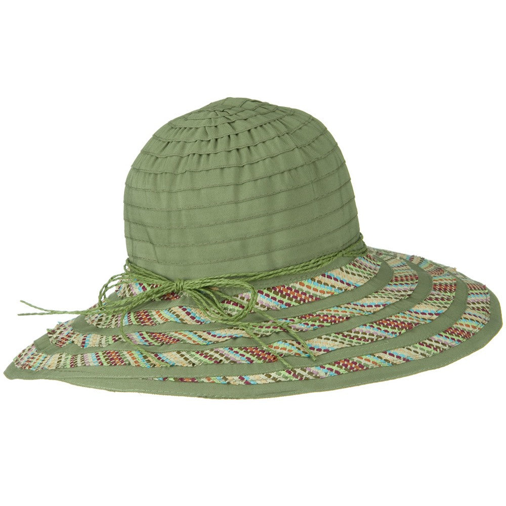 String Ribbon Braid 4 Inch Brim Hat