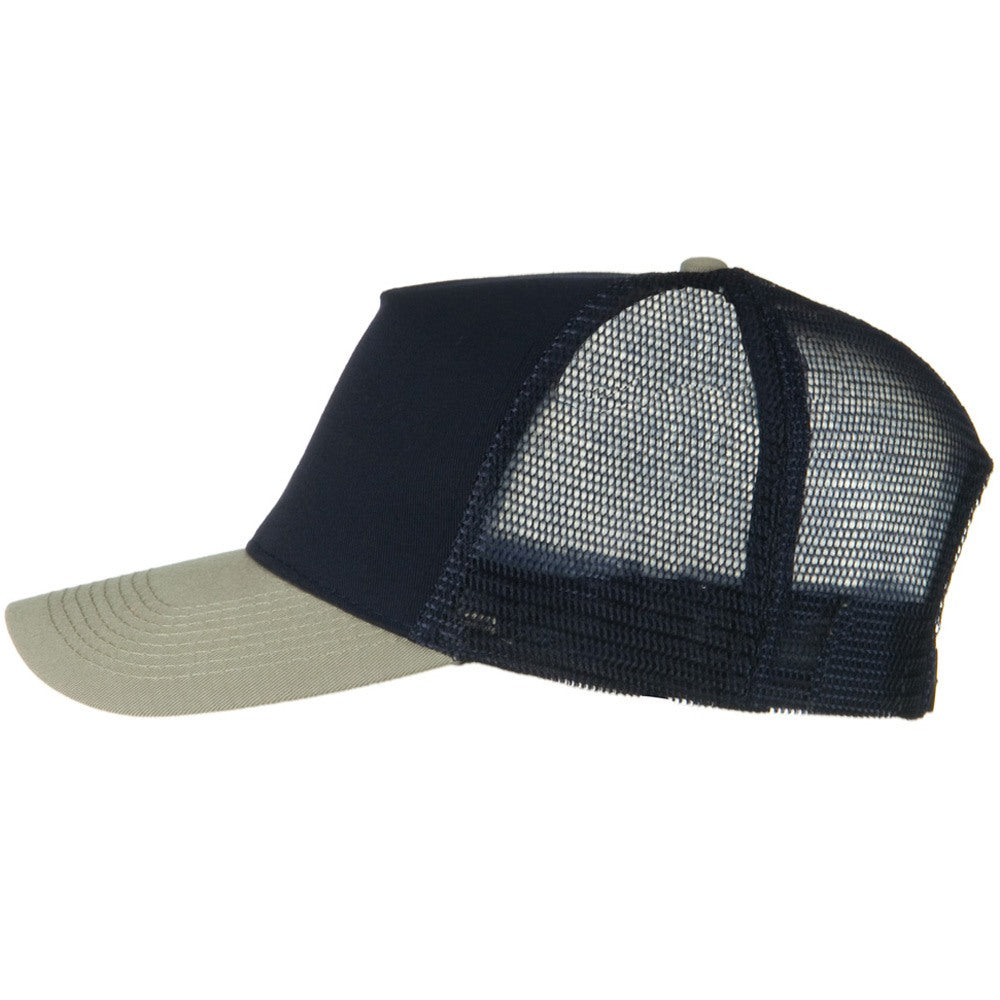 Two Tone Cotton Twill 5 panel Mesh Back Cap