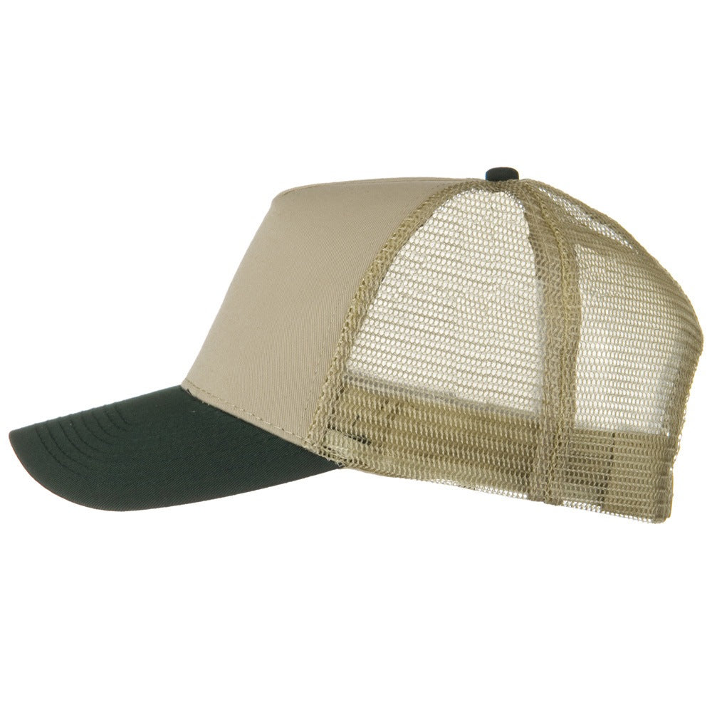 Two Tone Cotton Twill 5 panel Mesh Back Cap