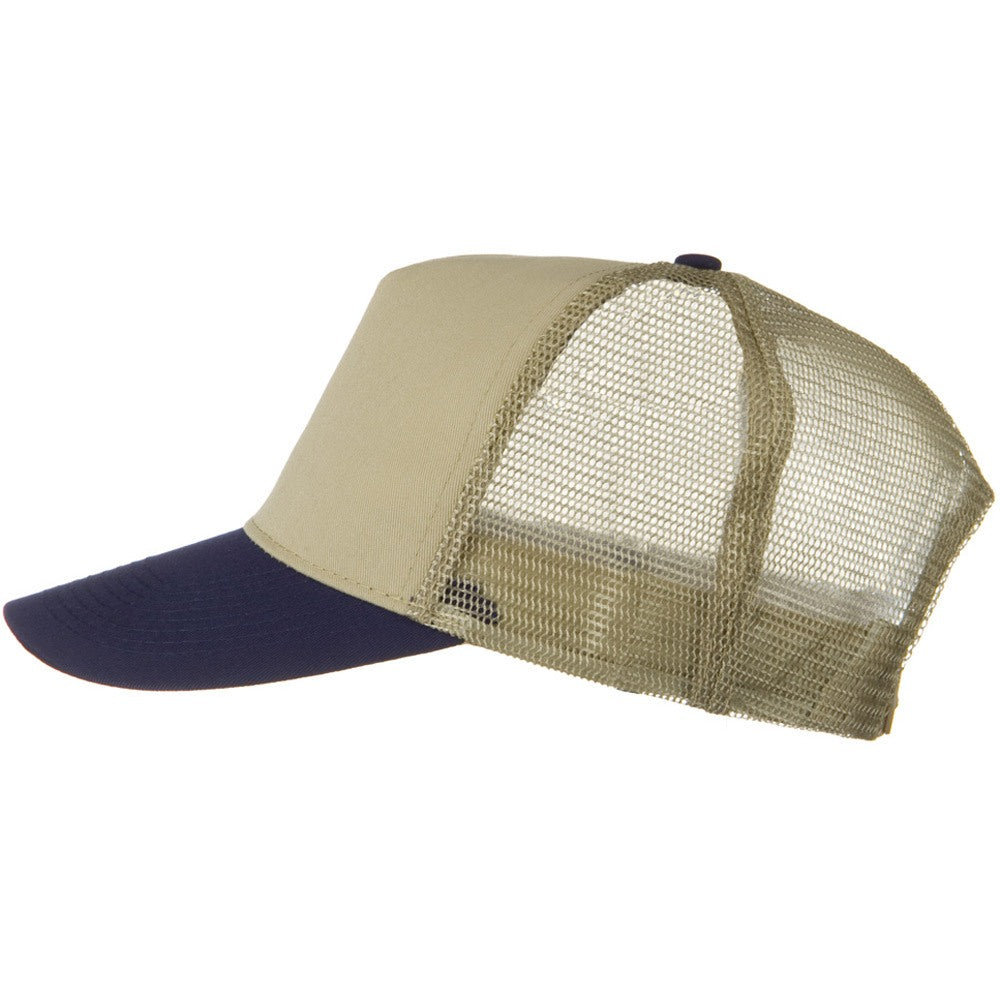 Two Tone Cotton Twill 5 panel Mesh Back Cap