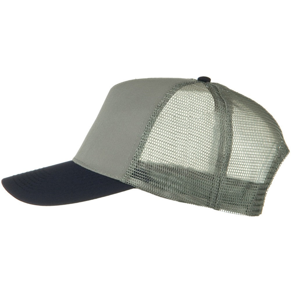 Two Tone Cotton Twill 5 panel Mesh Back Cap