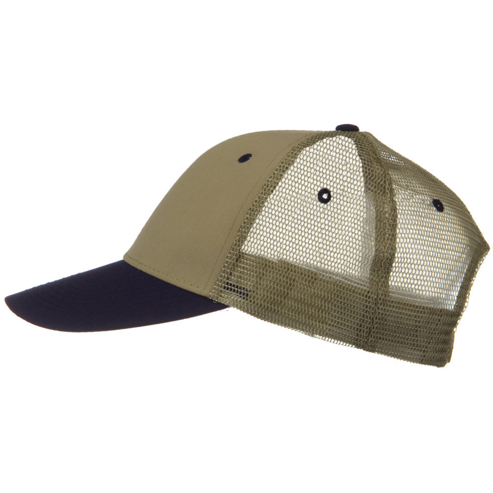 2 Tone Cotton Twill Low Profile Nylon Mesh Back Cap