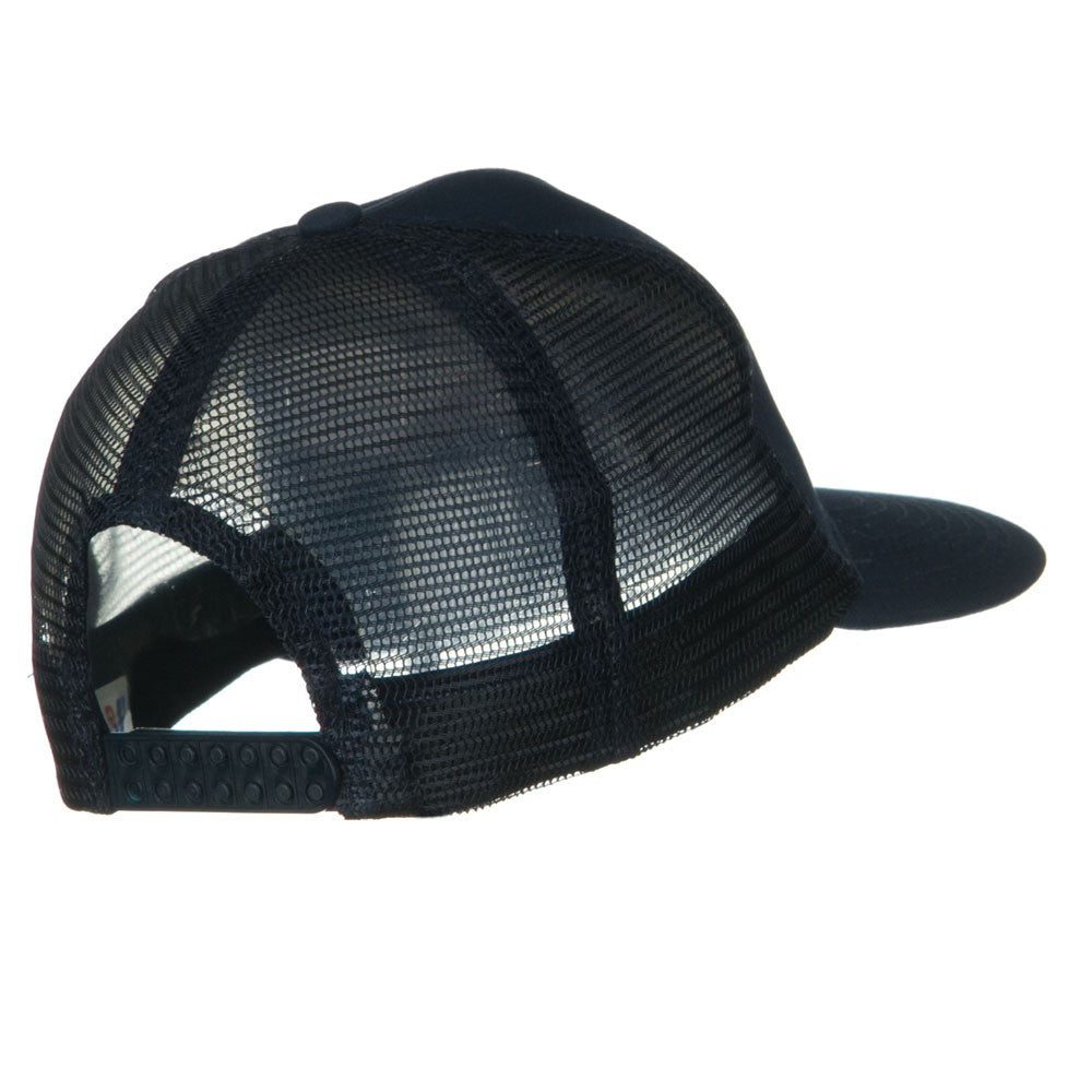 Flat Bill Snap Back Mesh Cap