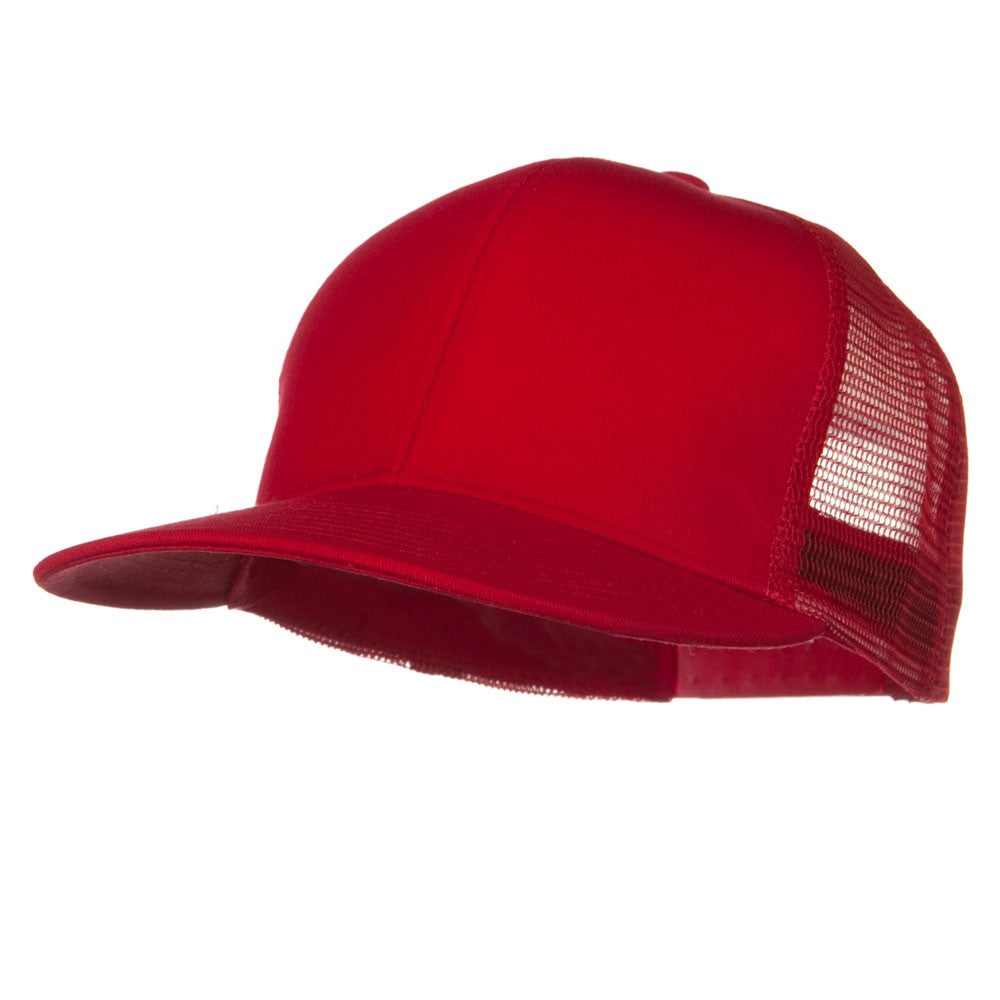 Flat Bill Snap Back Mesh Cap