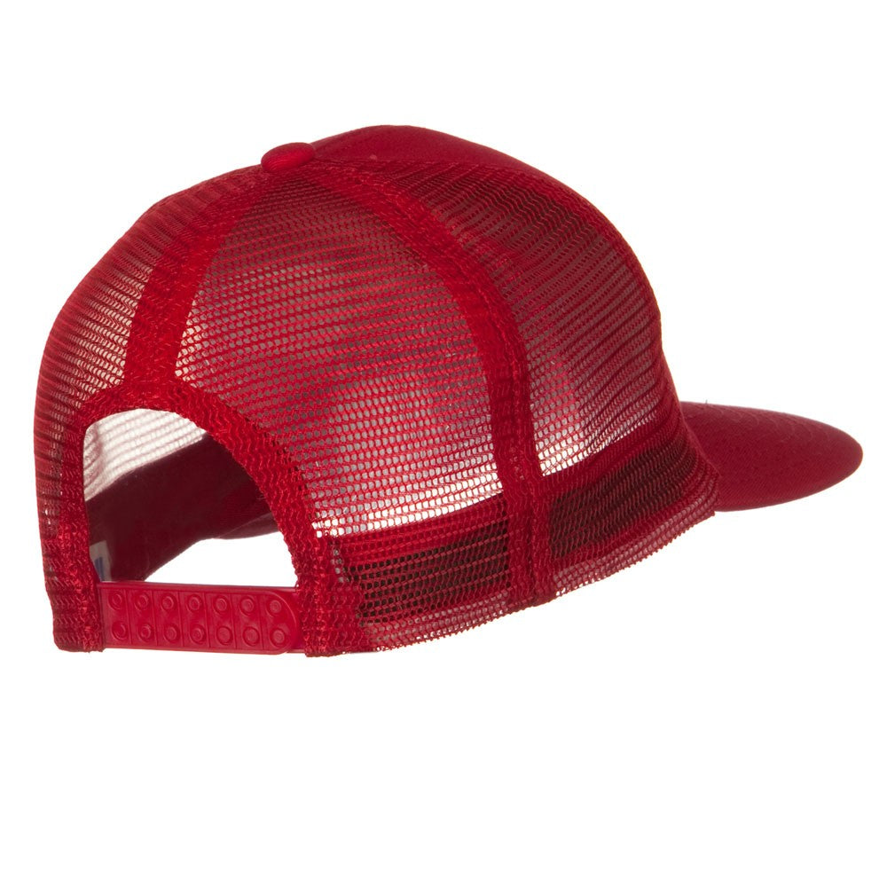 Flat Bill Snap Back Mesh Cap