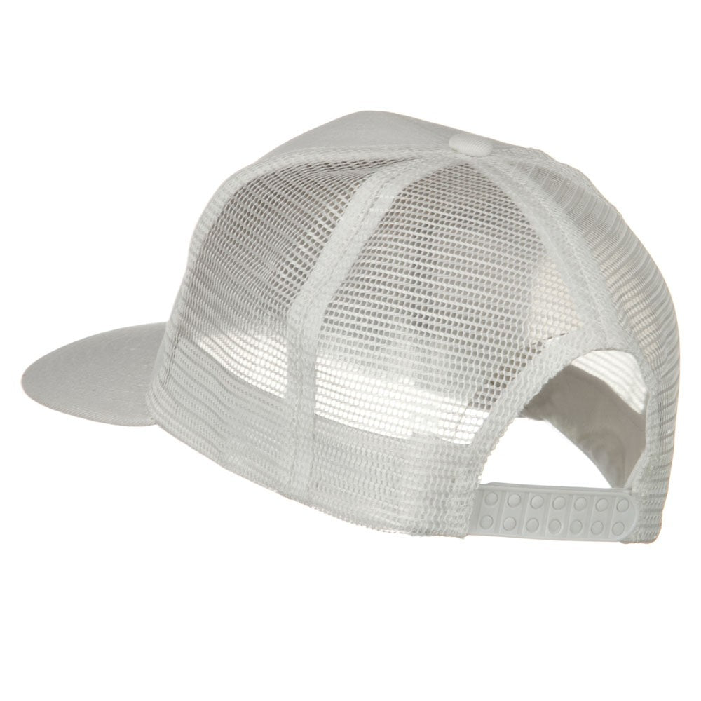 Flat Bill Snap Back Mesh Cap