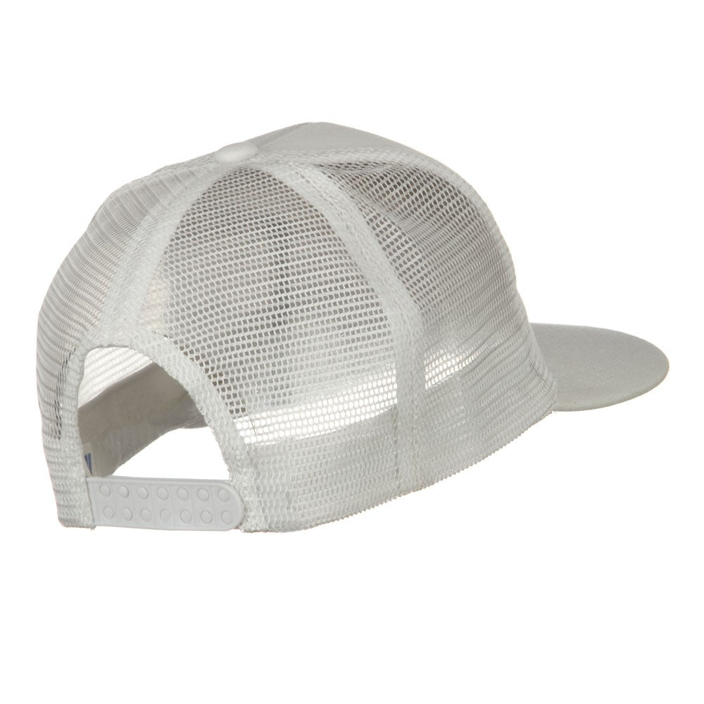 Flat Bill Snap Back Mesh Cap