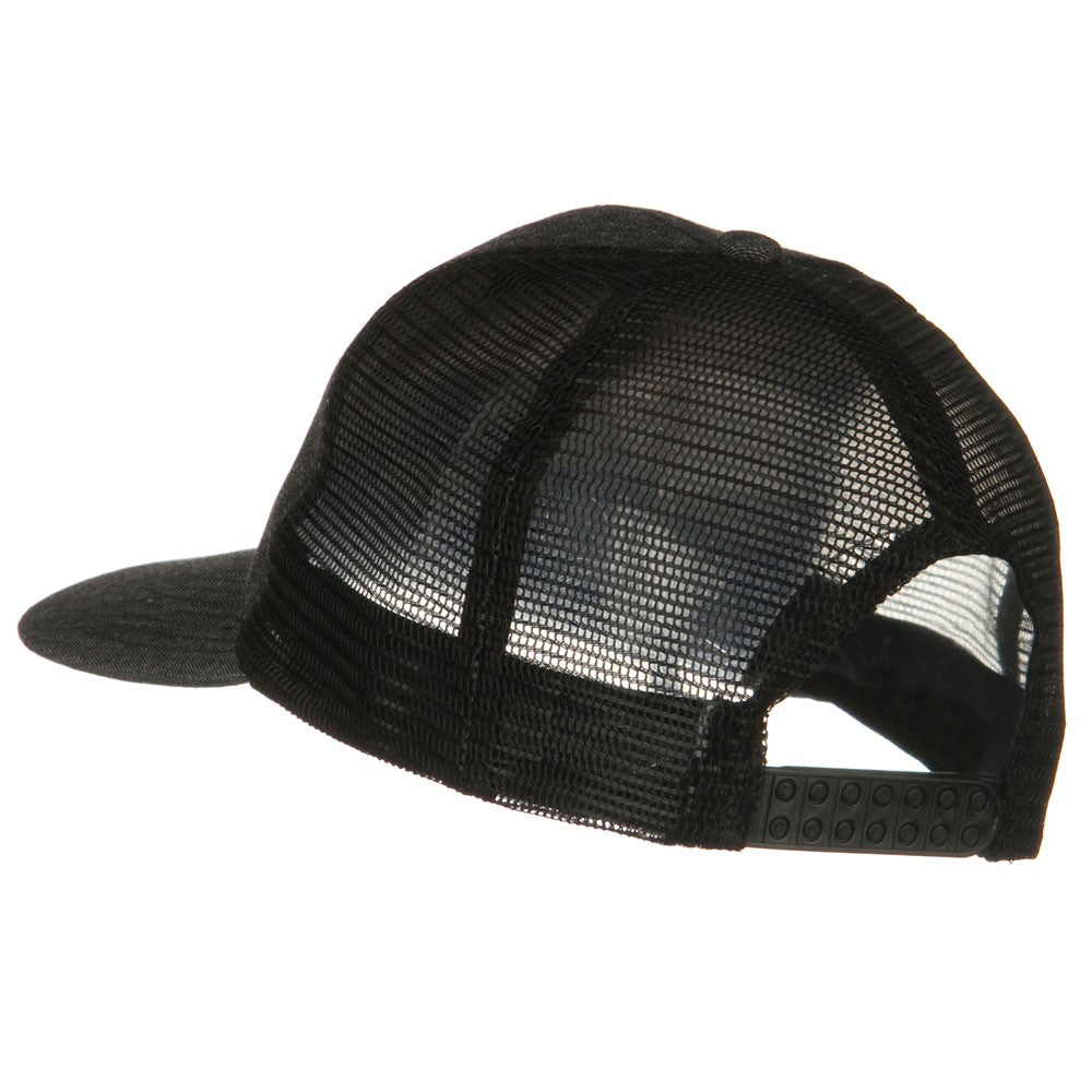 Flat Bill Snap Back Mesh Cap