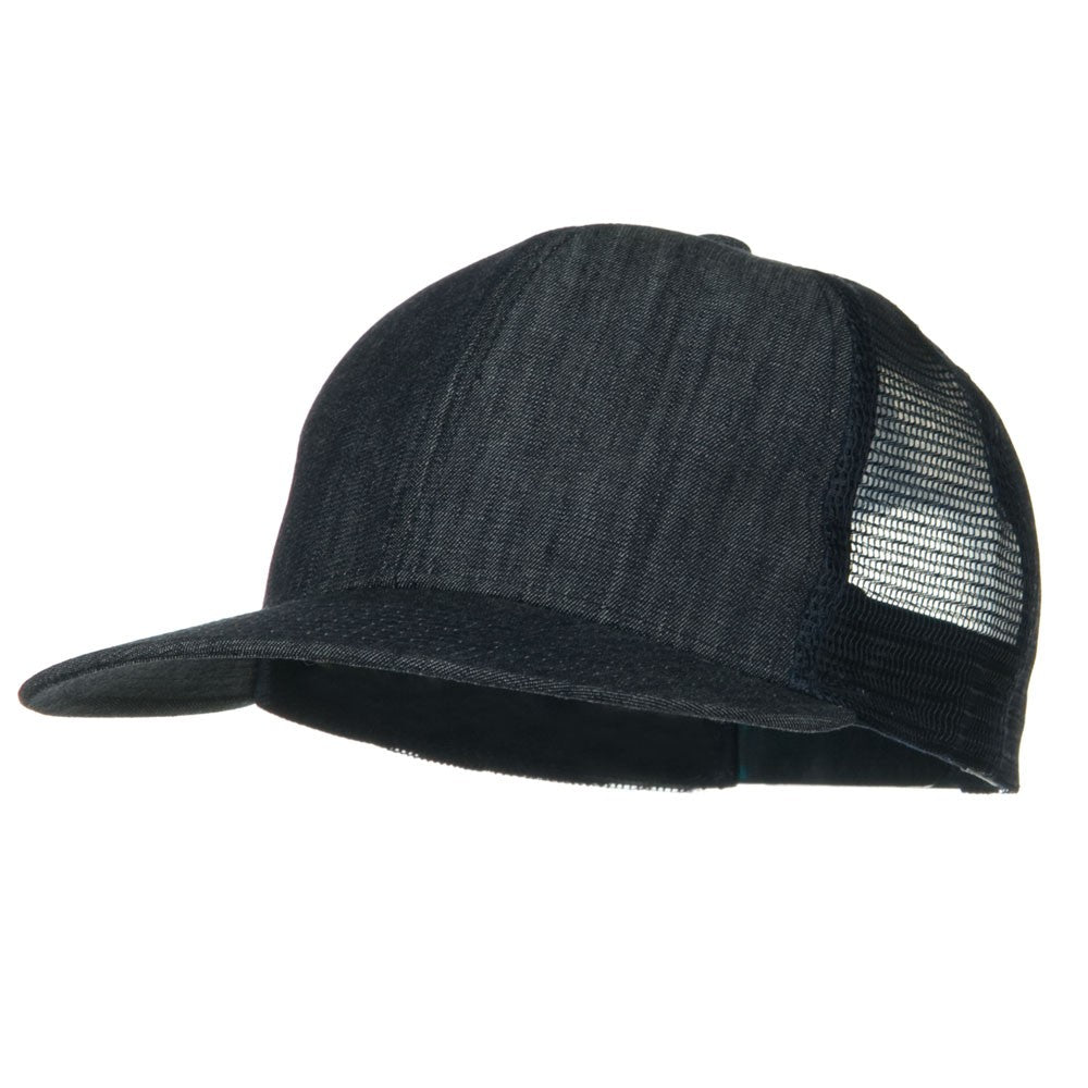 Flat Bill Snap Back Mesh Cap