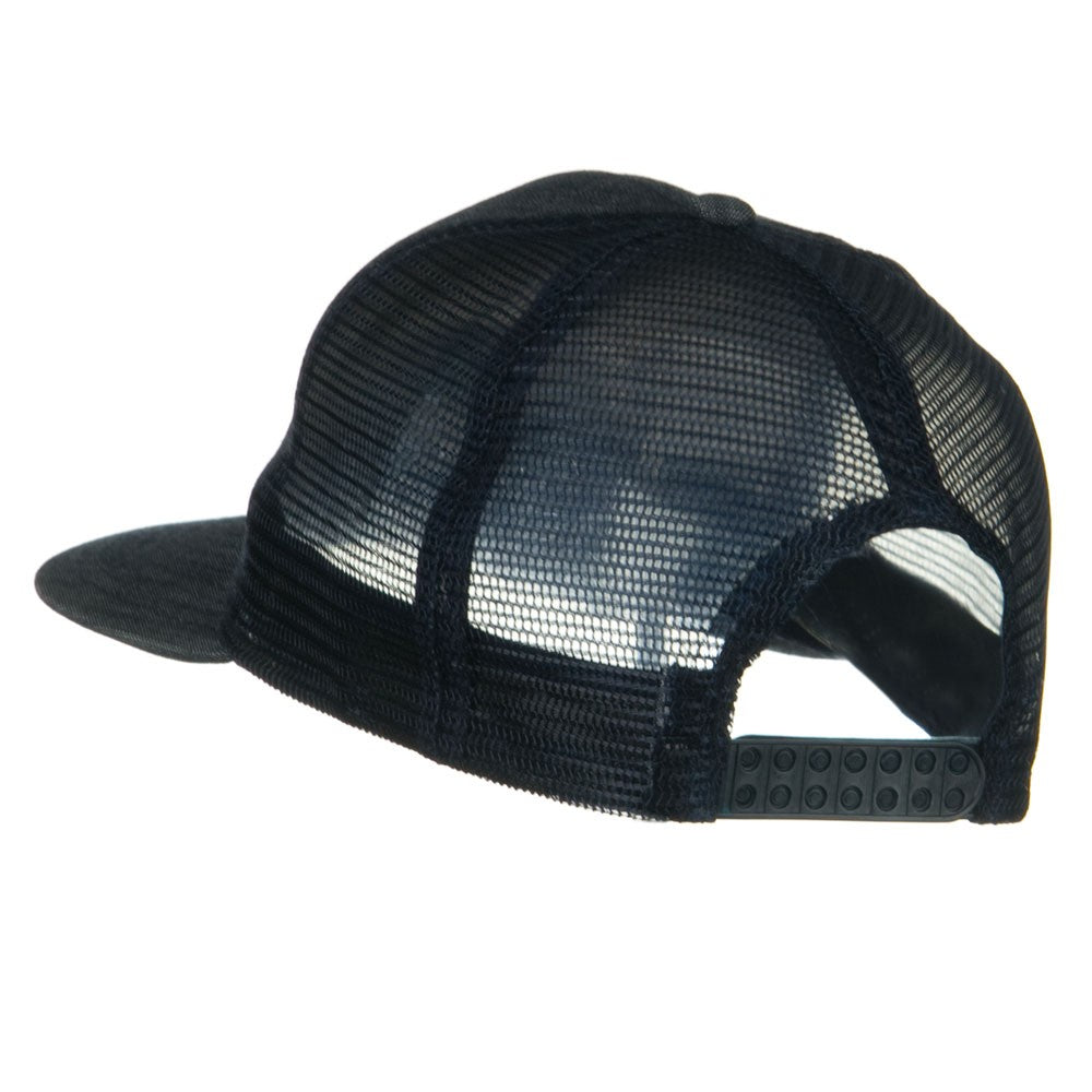 Flat Bill Snap Back Mesh Cap