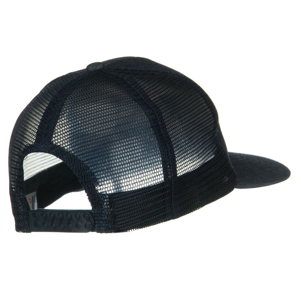 Flat Bill Snap Back Mesh Cap