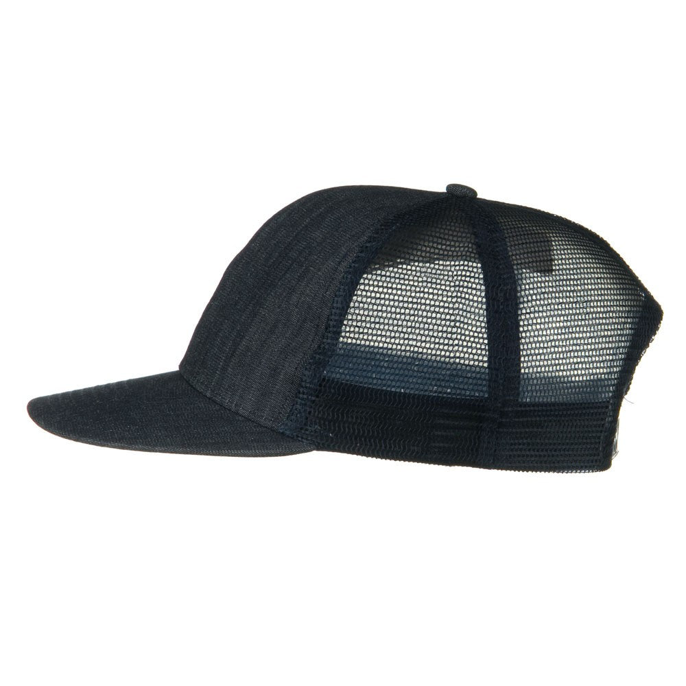 Flat Bill Snap Back Mesh Cap