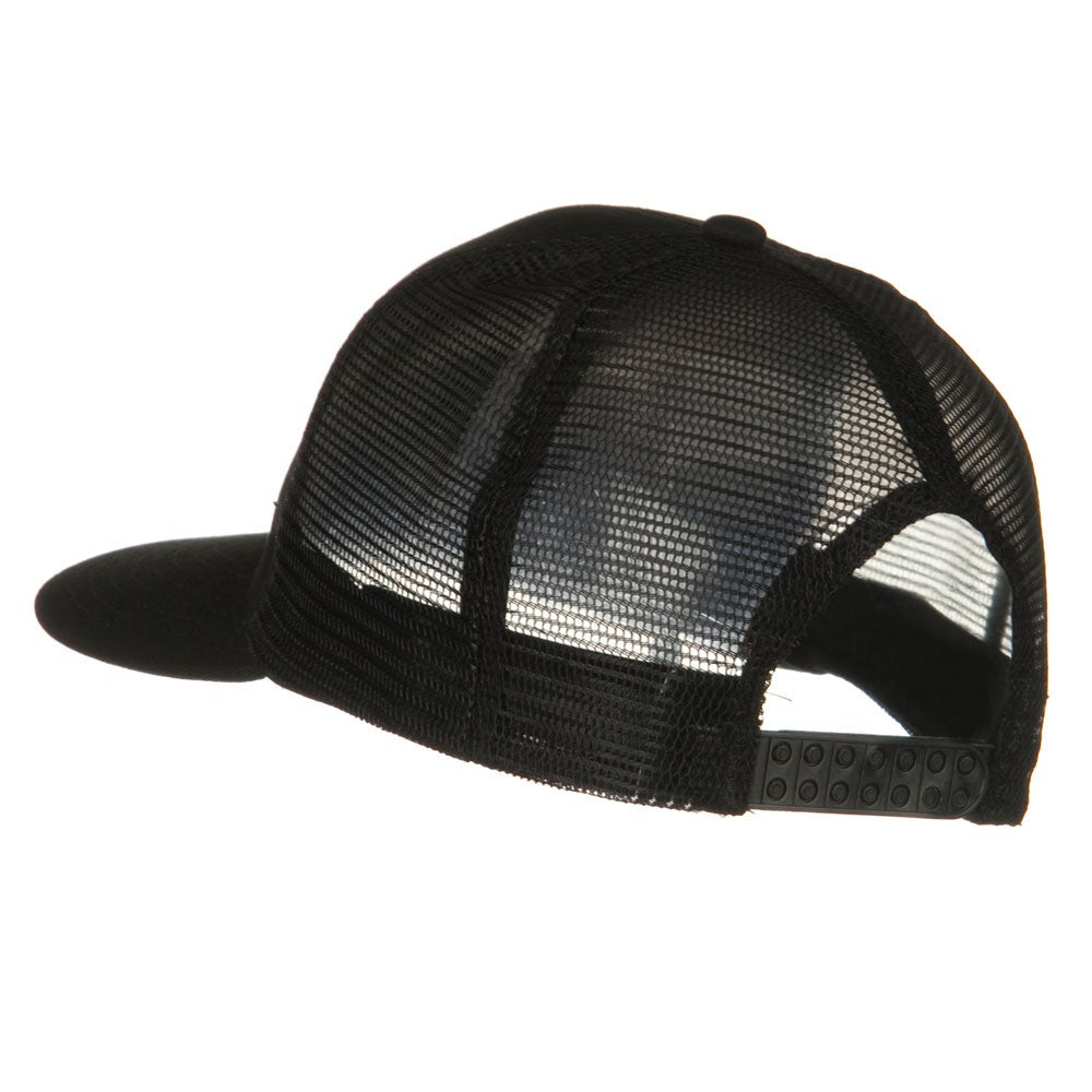 Flat Bill Snap Back Mesh Cap