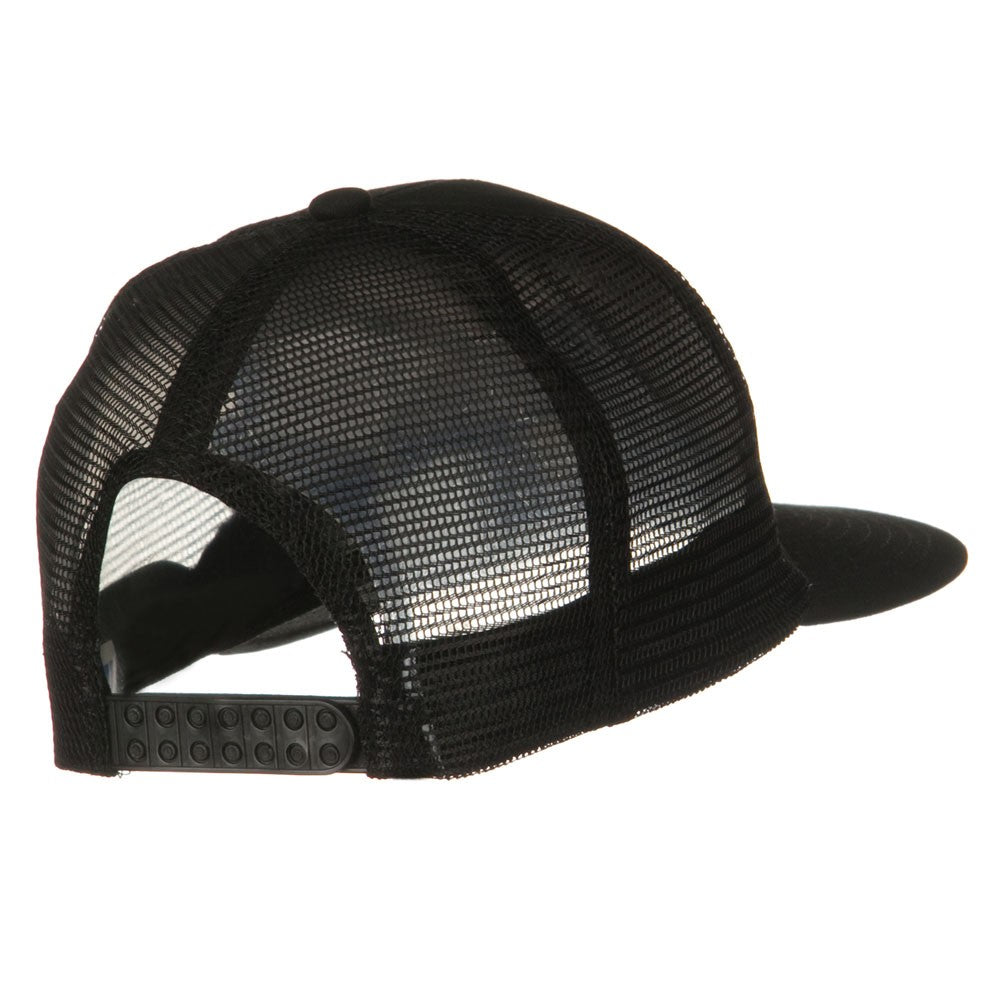 Flat Bill Snap Back Mesh Cap