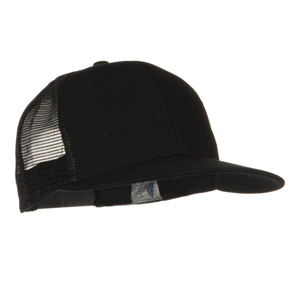 Flat Bill Snap Back Mesh Cap