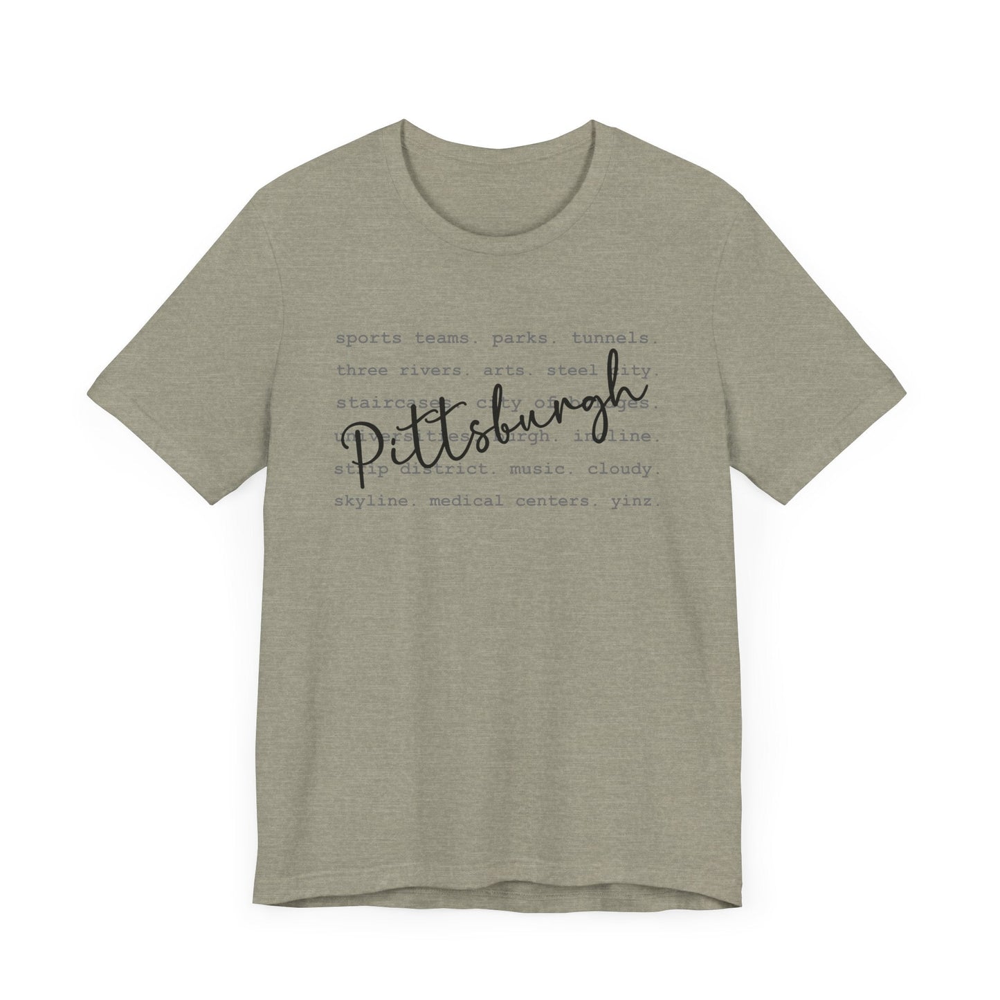Pittsburgh Typography Word Art Short Sleeve Premium T-Shirt