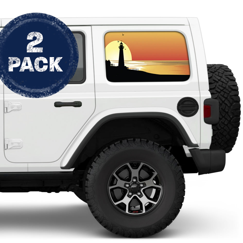 Endless Summer Lighthouse Orange Side Windows Printed Vinyl Decal