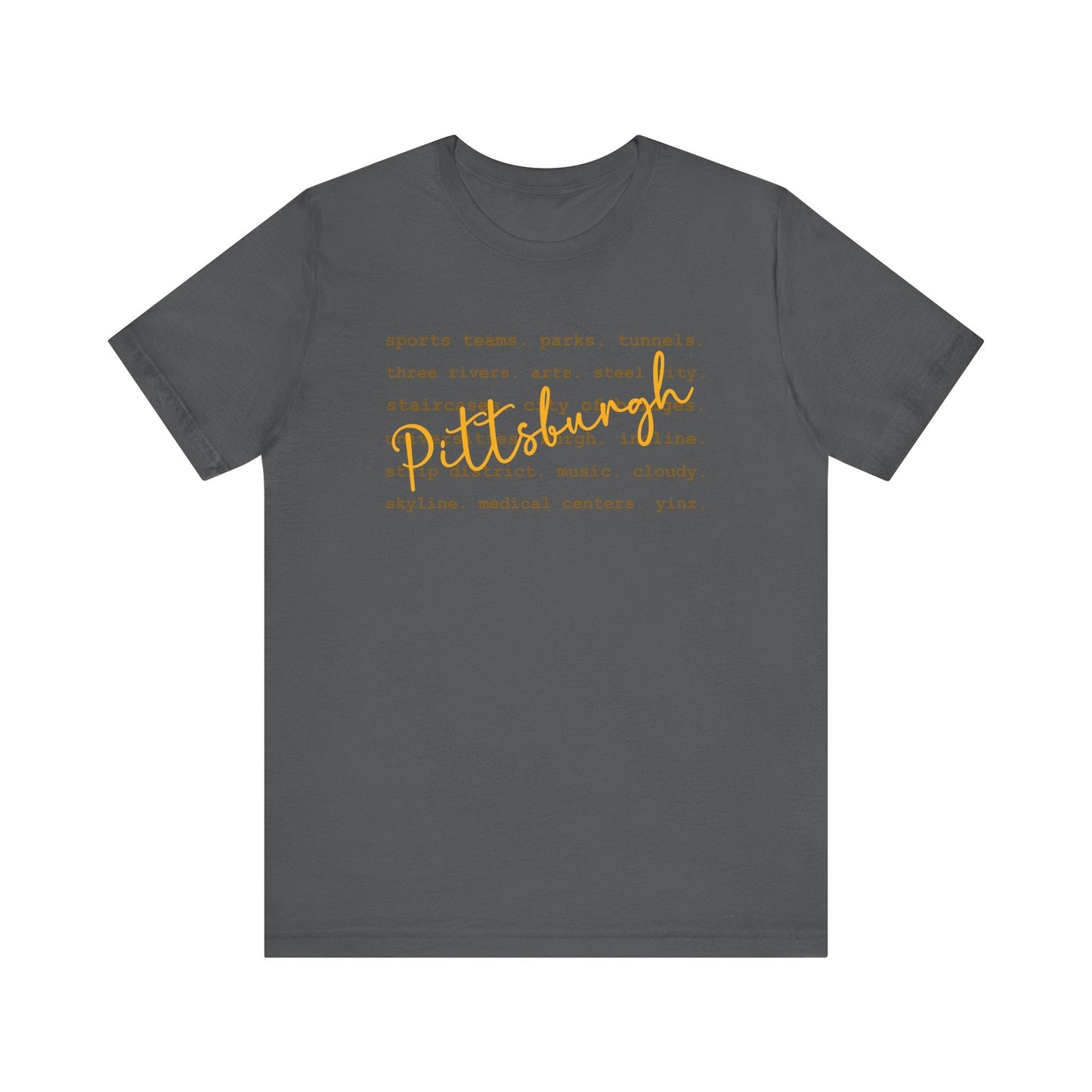 Pittsburgh Typography Word Art Short Sleeve Premium T-Shirt