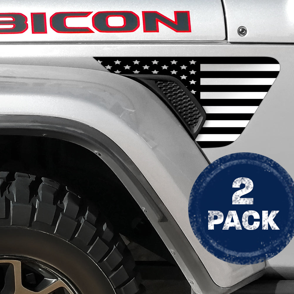 Black and White Flag 2pc Vinyl Fender Decal