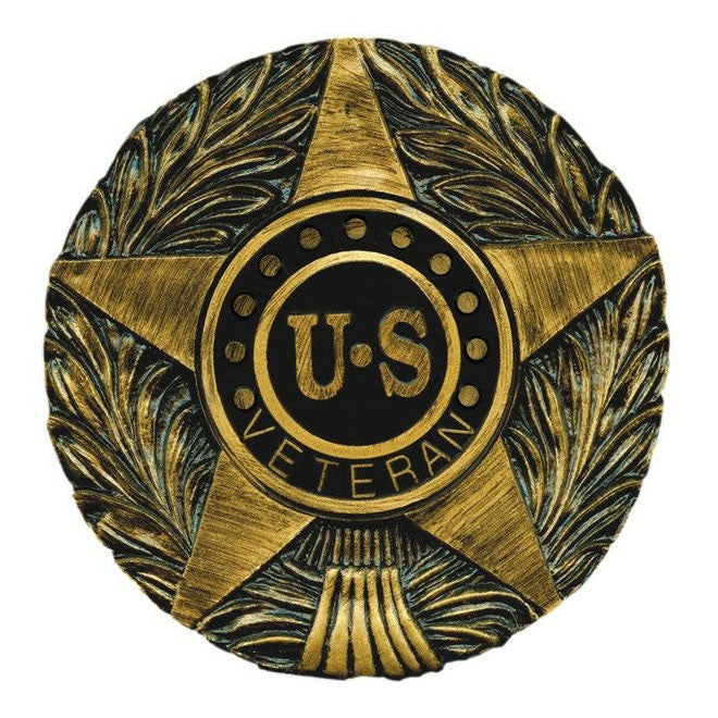 U.S. Veteran Grave Marker & Flag Holder with Aluminum Ground Spike - Made in USA