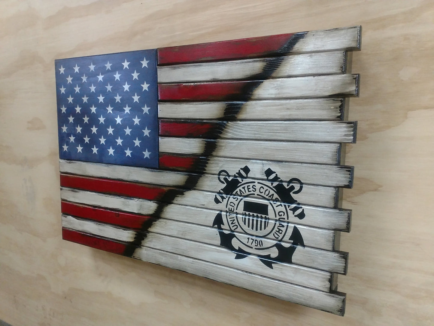 Small 2 Compartment Gun Case - Half Flag & Half Logo Designs