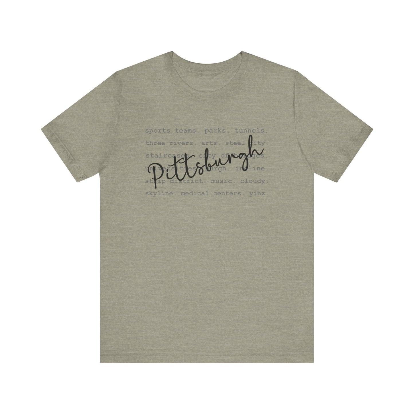 Pittsburgh Typography Word Art Short Sleeve Premium T-Shirt