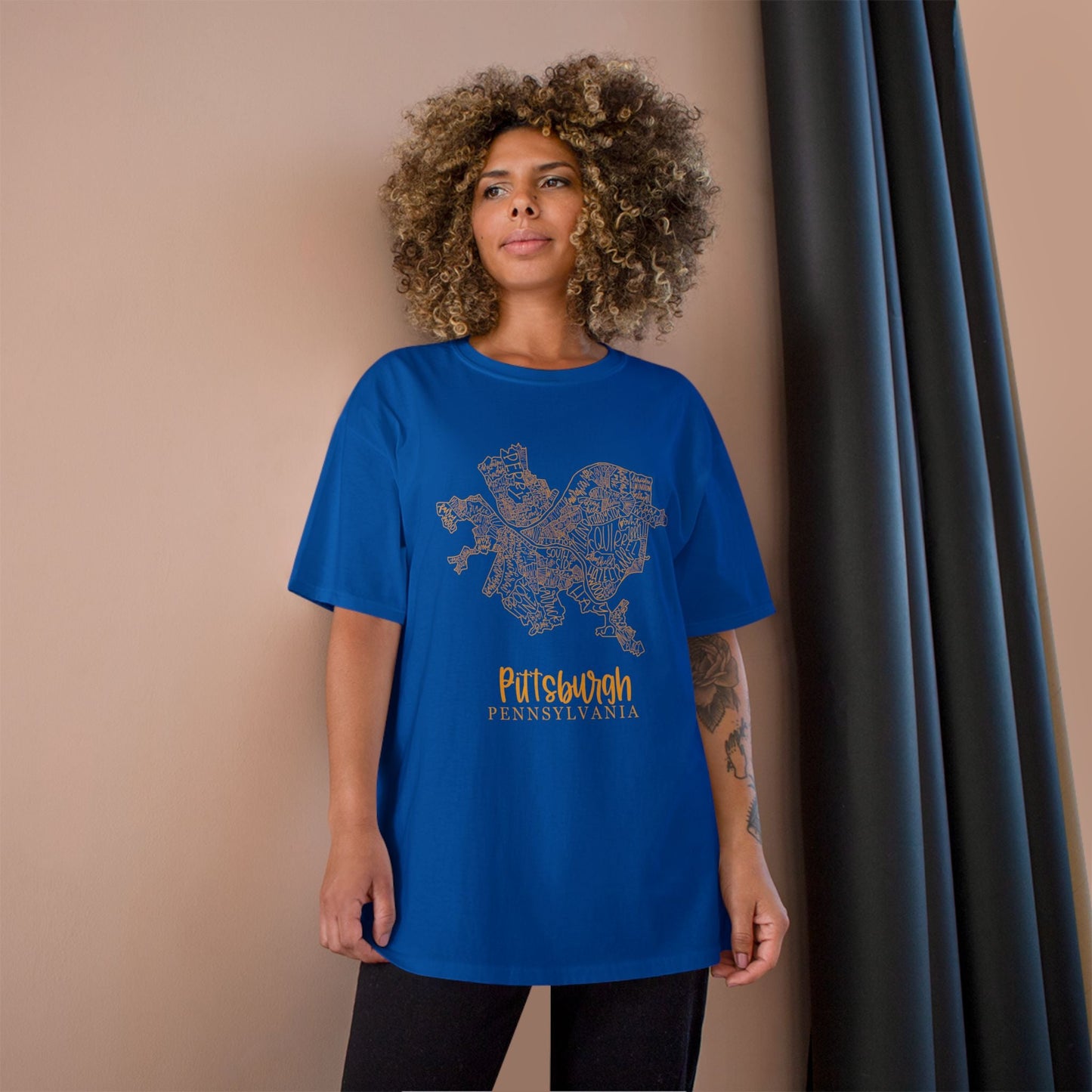 Champion Graphic T-Shirt – Pittsburgh Topo Map Tee | Lightweight Casual Shirt